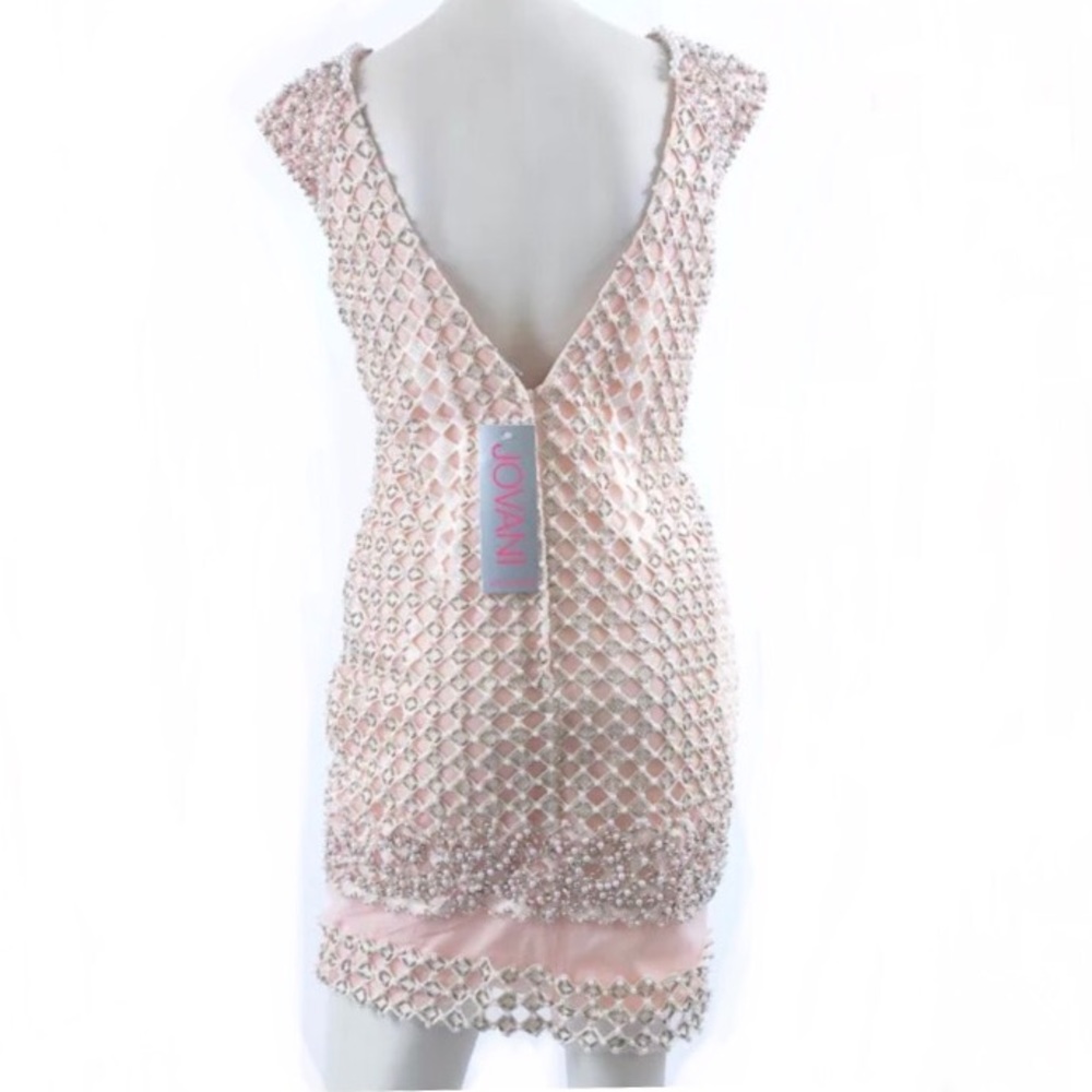 Blush Pink Jovani Dress W/ Pearl Bead Embellish - Picture 5 of 6